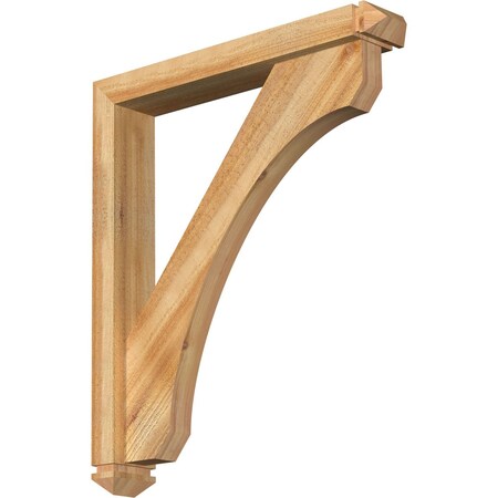 Legacy Arts And Crafts Rough Sawn Bracket W/ Offset Brace, Western Red Cedar, 4W X 24D X 28H